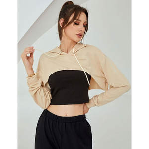 Conjunto Deportivo Informal de Dos Piezas para Mujer, Color Sólido, Sudadera con Capucha y Pantalones Cortos, Conjuntos Cortos de Moda al por Mayor - Product Image 6