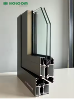 Porte coulissante en aluminium minimaliste à 4 panneaux Double vitrage avec dessus fixe pour alliage d'aluminium durable de ferme