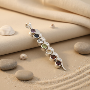 Elegant 925 Silver Chakra <b>Pendant</b> Necklace Rhodium Gold Plated for Women's Parties Gifts Christian Religious Gemstone Jewelry - Product Image 1