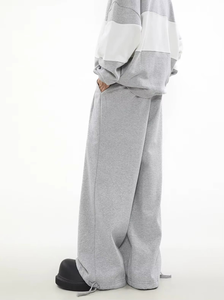 Pantalon de survêtement baggy en tissu éponge de coton pour hommes 100% personnalisé grande taille pantalon de survêtement décontracté jambe droite jambe large - Product Image 4