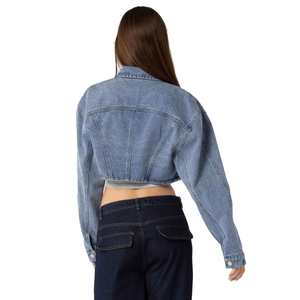 Fabricant de vêtements en gros de haute qualité et de haut niveau, denim extensible, poches cargo, mini-jupes et crop à manches longues à capuche - Product Image 6