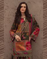 Robe Anarkali 3 pièces en soie Shamoze brodée avec imprimé numérique, chemise, pantalon et dupatta – Collection 2026 |   Collection Ssumaira