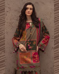 Anarkali shamoze Silk เสื้อพิมพ์ลายดิจิตัลและแขนเสื้อพร้อมกางเกง & ชุด dupatta 3ชิ้น | คอลเลกชัน ssumaira - Product Image 1