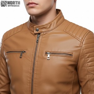 Chaquetas Moda Algodón Corte Y Coser Chaqueta De Cuero Personalizada Fabricante Racer Bomber Jacket Custom - Product Image 4