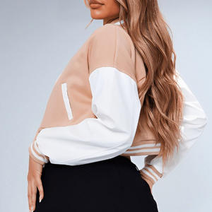 Chaquetas universitarias recortadas para mujer más vendidas, chaqueta de béisbol universitaria con logotipo bordado de chenilla personalizada para mujer - Product Image 4