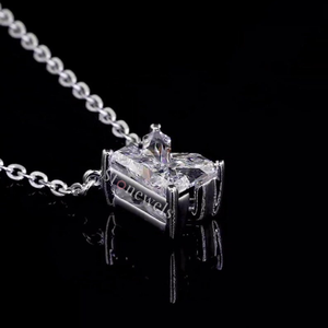 Pendentifs en diamant de laboratoire HPHT unisexe lettre DEF VVS VS K avec certificat IGI or blanc/argent couleur argent - Product Image 3