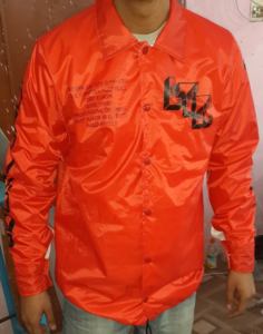 แจ็กเก็ตโค้ชของผู้ชายสีดำล้วนสีดำล้วนโลโก้ตามสั่งไซส์พิเศษ - Product Image 2