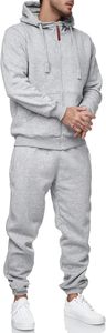 Conjunto Deportivo Personalizado de Felpa Cepillada de 400 g/m² para Hombre, Sudadera con Cuello Redondo y Pantalones Deportivos, Color Gris Carbón, Atuendo Cálido de Invierno - Product Image 4
