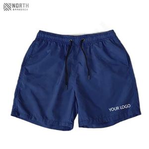 Shorts de bain pour hommes en tissu uni pour l'été, vente en gros, taille élastique, tricoté, écologique, décontracté, logo personnalisé, été pour hommes - Product Image 4