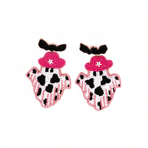 Handcrafted Ghost <b>Halloween</b> Beaded <b>Earring</b> - Product Image 1