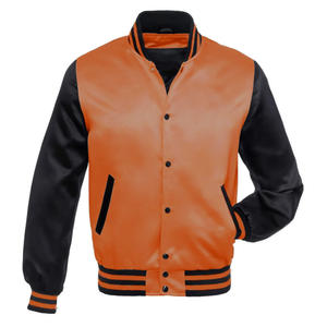 แจ็คเก็ตบอมเบอร์ผ้าซาตินไซส์ใหญ่สำหรับฤดูหนาว ขายส่ง แฟชั่นหรูหรา สไตล์วิทยาลัย ปักโลโก้ ผ้าไหม บริการ OEM สำหรับผู้หญิงและผู้ชาย - Product Image 1