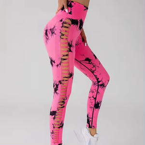 Tie Dye Tie Dye New Fitness Gym Seamless Lulu <b>Leggings</b> High Waist Tummy Control Girl Butt Lifting Yoga Pants <b>Pocket</b> <b>Leggings</b> - Product Image 3