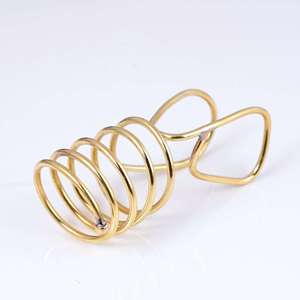 High Demand <b>Gothic</b> Coil Armor Ring Minimalist Brass Finger for Women 18k Gold Plated Spiral Geometric Claw for Wholesale OEM ODM - Product Image 3