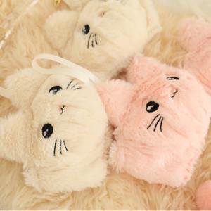 Fluffy Cat Cartoon Plush Bra Panty Set Cozy Mid-Rise Bikini Briefs Ropa interior Linda para mujeres Ropa de dormir cómoda - Product Image 4