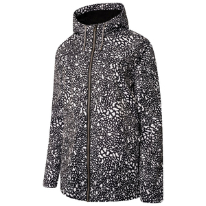 Custom Women Fashion Leopard Print <b>Windbreaker</b> Jacket Waterproof Hooded Raincoat <b>Black</b> White Patterned Outdoor Lightweight Coat - Product Image 2