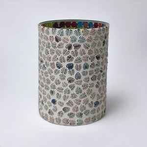 ที่ใส่เทียนแบบถือด้วยมือทำจากแก้วของอินเดียทรงใบไม้หลากสีโมเสคเชิงเทียนสำหรับสวนในบ้าน - Product Image 4