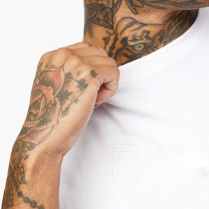 Venta al por mayor de los hombres personalizados de secado rápido Fitness camiseta de poliéster en blanco ajustado Athletic Gym Sport camiseta de entrenamiento - Product Image 5