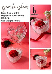 Heart Shape Gift Box with Rose Shaped <b>Candle</b> Decorative <b>Candle</b> <b>Set</b> for Valentine <b>Candle</b> for Best Price - Product Image 3