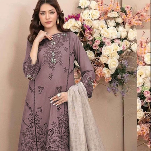 Salwar Kameez de Algodón con Bordado de Lentejuelas de 3mm, Estilo Formal para Mujer, Ropa de Fiesta, Secado Rápido, para Todas las Temporadas - Product Image 1