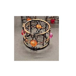 Or Forgé Solide En Acier Inoxydable Rose Fleur Conception Écologique Rond De Serviette De Mariage Dîner Table Décor Serviette De Luxe - Product Image 6