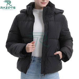 <b>Women's</b> Long Waterproof Breathable Casual Coat Button Decoration Hooded <b>Packable</b> Elegant Winter Woven Fabric Cotton/Bamboo - Product Image 3