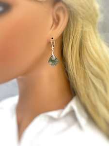 925แฮนด์เมดสำหรับผู้หญิงเงินสเตอร์ลิง14K ต่างหูแบบห้อยทองดีไซน์หยดน้ำตาขนาดใหญ่อัญมณีมอสอาเกตสำหรับของขวัญแต่งงาน - Product Image 4