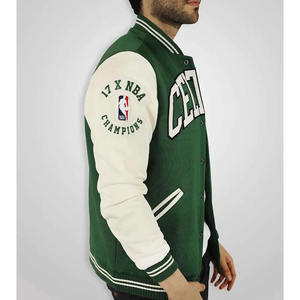 Blouson en cuir premium style Letterman pour homme, streetwear, hiver, couleur personnalisable, sportswear, col montant, logo frontal, prix usine - Product Image 6