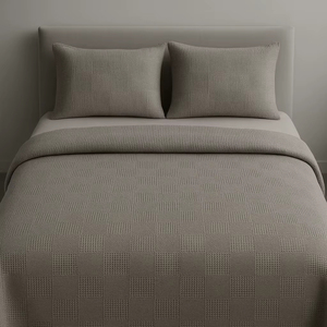 Sinada Home Modern Double Waffle Square Patterned Juego con sangría Color beige oscuro Piqué Toalla Mantas para hoteles y viajes - Product Image 1