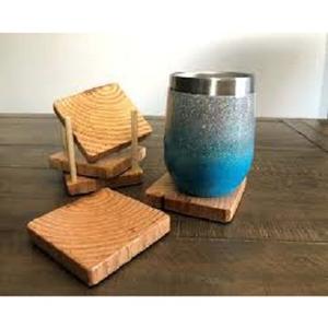 Sous-verres en liège en vente chaude, tapis en bois extra épais pour boissons, sous-verres à sublimation, diamètre de 4 pouces, sous-verres en liège réutilisables pour les boissons - Product Image 1