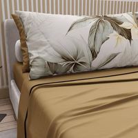 Parure de draps modernes en microfibre tissée de style européen, 6 pièces, rafraîchissante, avec drap-housse, drap plat et 4 taies d'oreiller, 300 fils au pouce carré, infroissable