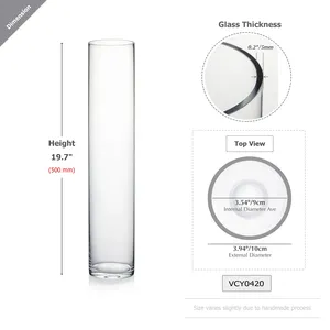 VCY0420 - Cylinder Glass <b>Vase</b> - 4 x 20 - Product Image 6