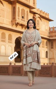 Ssumaira ชุดเดรสปักลาย anarkali Pashmina 3ชิ้นสำหรับฤดูหนาว - Product Image 2