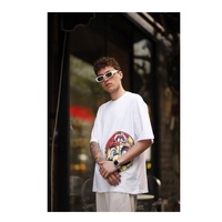 T-shirt imprimé oversize pour homme LORLI'S T0785, streetwear, taille plus, logo personnalisé, 100% coton, manches courtes, respirant
