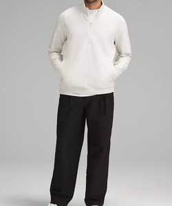 Sweat-shirt à col rond pour homme, respirant, en coton mélangé, coupe décontractée unique, qualité supérieure, léger, avec fermeture éclair quart de tour - Product Image 3