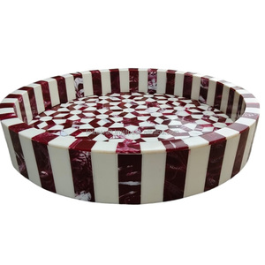 ถาดไม้เอ็มดีเอฟแบบใช้แล้วทิ้งสำหรับใช้ในบ้านและอาหารถาดเสิร์ฟพร้อมสลักลายกระดูกมุกขนาดตามสั่ง - Product Image 1