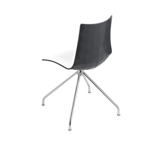 Swivel <b>Dining</b> <b>Chair</b> with Two-Tone Polymer Shell and Four-Leg Metal Base, Chrome or Anthracite, for Restaurant Cafe Hotel - Product Image 6