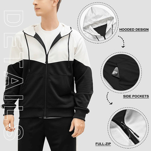 Chándal de hombre con capucha de algodón de diseño personalizado hecho en fábrica con pantalón inferior ajustado - Product Image 5