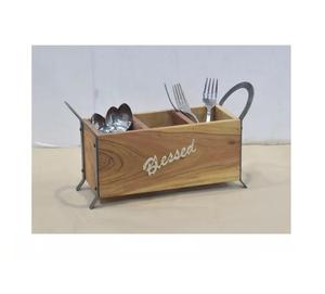 ที่ใส่ช้อนส้อมโลหะรุ่นใหม่ล่าสุดปี 2023 ดีไซน์ใหม่  งานโลหะเคลือบสีทองแดงโบราณ  ชุดที่ใส่ช้อนส้อมโลหะ  กล่องใส่เครื่องครัว - Product Image 6