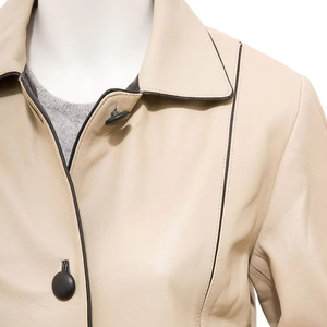 Chaqueta de Invierno para Mujer de Alta Calidad, Nueva Colección, Cuero Genuino, Satén, Moda Otoñal - Product Image 2