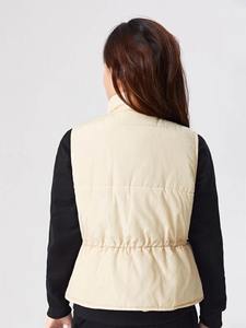 Chaquetas de invierno sin mangas personalizadas para mujer, chaleco acolchado con cremallera, chaleco acolchado grueso para exteriores - Product Image 2