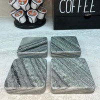 Sous-verre en quartzite turquoise personnalisé, décoration minimaliste pour table basse, accessoire élégant pour la maison