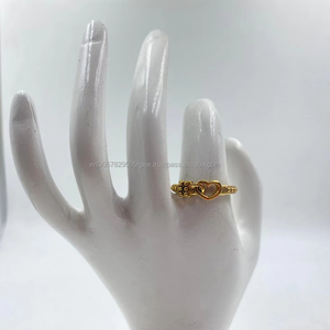 แหวนทองเหลืองชุบทอง18K ปรับได้มีสไตล์และทนทานเครื่องประดับอัญมณีคลาสสิกสำหรับงานแต่งงานและปาร์ตี้ของขวัญ - Product Image 1