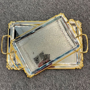 Bandeja Ovalada de Ágata Natural Gris y Blanca de Primera Calidad con Centro de Cristal Pulido y Asa Esculpida en Forma de Rama Dorada - Product Image 3