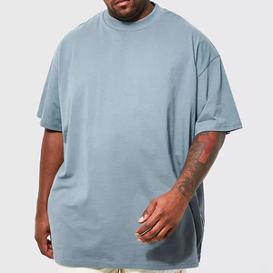 Venta al por mayor de ropa de calle de gran tamaño hombres camiseta personalizada peso pesado recortada boxy fit 100% algodón mencustom más camisetas de tamaño con el logotipo - Product Image 1