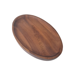 Elegante plato grande de madera de acacia nuevo modelo aperitivo bandeja para servir frutas para el hogar restaurantes fiesta comedor platos al por mayor platos - Product Image 5