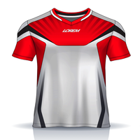 Maillot de football/soccer personnalisé, respirant, à séchage rapide, léger, col rond, imprimé par sublimation, uniforme OEM 100% polyester unisexe