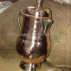 Pichet d'eau en cuivre fait à la main cruche en cuivre de l'Inde à vendre en vrac en gros cruche en cuivre - Product Image 5