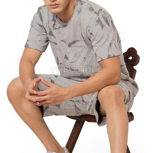 Conjunto de Pantalones Cortos Deportivos para Hombre, Color Sólido, Estampados, Verano, Casuales, Transpirables, 100% Algodón, Venta al Por Mayor - Product Image 4