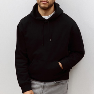 เสื้อสเวตเตอร์และเสื้อมีฮู้ดของผู้ชายแบบสวมหัวผ้าฝ้ายผ้าฟลีซ - Product Image 3