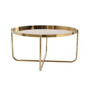 2025 Luxury Design <b>Round</b> Center <b>Table</b> Gold Plated Living Room Furniture Good Quality Coffee <b>Table</b> at Lowest Price - Product Image 1